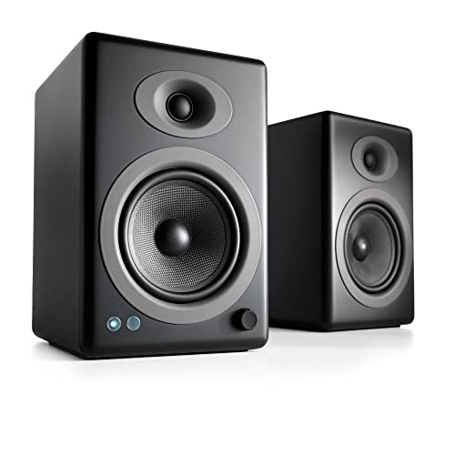 Audioengine A5 Powered Bookshelf Speakers - Premium 150W Stereo Speakers for Music, Gaming, Turntables, Home Theater Systems - Powerful Studio Monitors